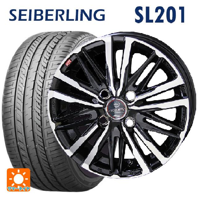 トヨタ ヤリス(10系)用 185/60R15 84H セイバーリング セイバーリング SL201(ブリヂストン工場生産） 共豊 スマック クレスト サファイアブラックポリッシュ 新品サマータイヤホイール 4本セット