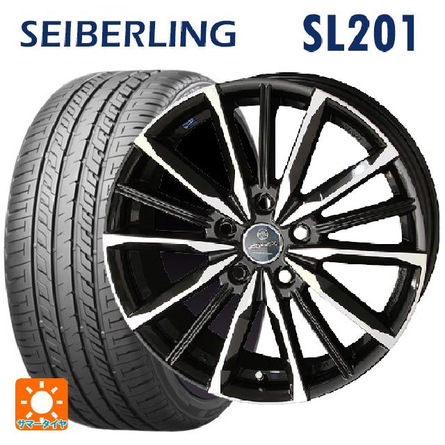 スバル レヴォーグ(VN系)用 225/45R18 95W XL セイバーリング セイバーリング SL201(ブリヂストン工場生産） 共豊 スマック ヴァルキリー サファイアブラックxメタリックポリッシュ 新品サマータイヤホイール 4本セット