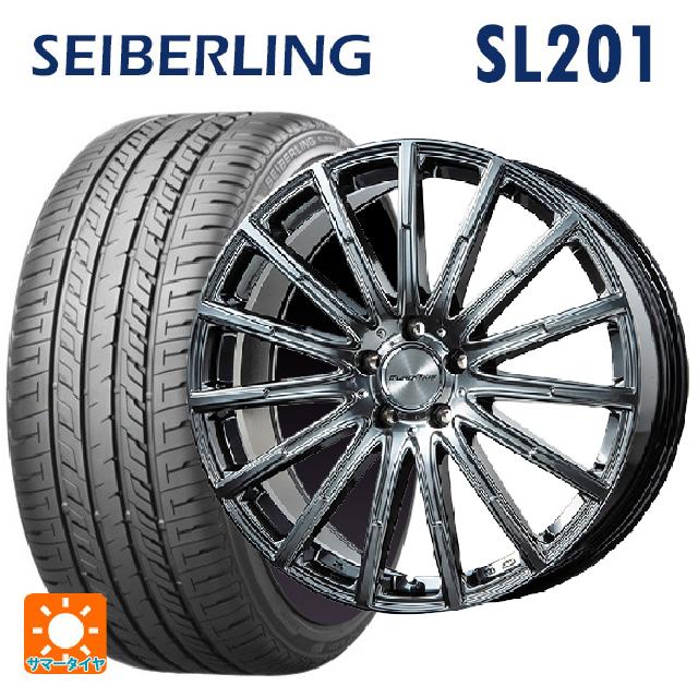 メルセデスベンツ Bクラス(W247)用 225/45R18 95W XL セイバーリング セイバーリング SL201(ブリヂストン工場生産） ユーロアクシス エアフルト クロームハイパーブラック 新品サマータイヤホイール 4本セット