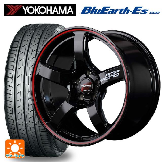 トヨタ ライズハイブリッド(A202)用 195/60R17 90H ヨコハマ ブルーアースEs ES32 エムアイディー MIDレーシング R50 ブラック/リムレッドライン 新品サマータイヤホイール 4本セット