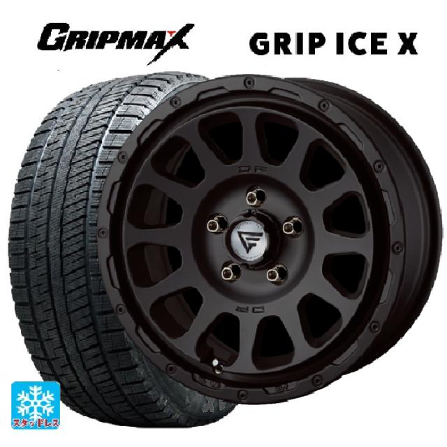 トヨタ プリウス(60系)用 195/60R17 90T グリップマックス グリップアイスX ブラックレター # エクシズルライン デルタフォース オーバル マットブラック 新品スタッドレスタイヤホイール 4本セット|タイヤホイール専門店コニシタイヤ