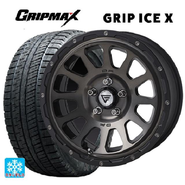215/60R17 96T グリップマックス グリップアイスX ブラックレター # エクシズルライン デルタフォース オーバル # マットスモークポリッシュ 17-7J 国産車用 スタッドレスタイヤホイール4本セット