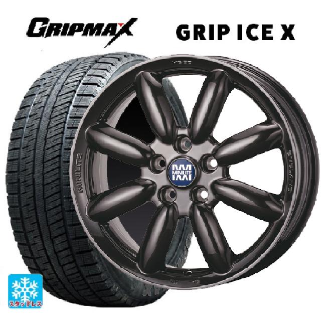 ミニ ミニクラブマン(F54)用 225/45R17 94T XL グリップマックス グリップアイスX ブラックレター ティーエーエス ミニライト MC50 ハイパーブラック 新品スタッドレスタイヤホイール 4本セット