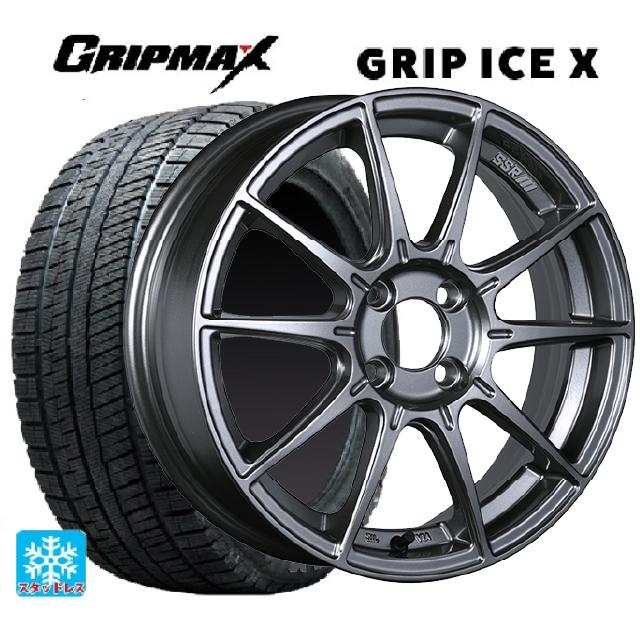 185/60R16 86T グリップマックス グリップアイスX ブラックレター タナベ SSR GT X01 ダークシルバー 16-6.5J 国産車用 スタッドレスタイヤホイール4本セット