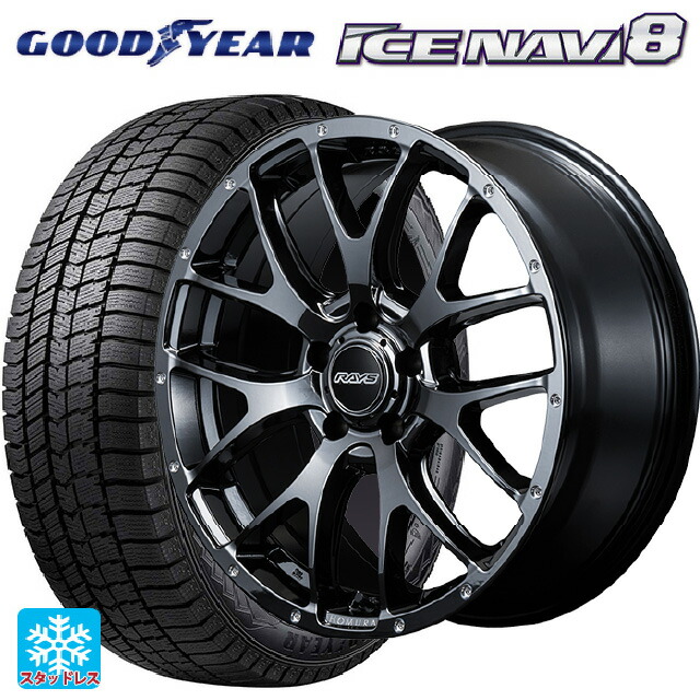 スバル フォレスター(SL系)用 225/55R18 98Q グッドイヤー アイスナビ8 # レイズ ホムラ 2X7FA YNL 新品スタッドレスタイヤホイール 4本セット