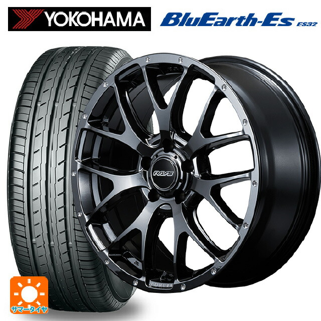 トヨタ ヴォクシー(90系)用 215/45R18 93W ヨコハマ ブルーアースEs ES32 レイズ ホムラ 2X7FA YNL 新品サマータイヤホイール 4本セット