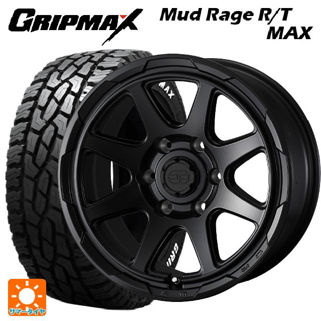 トヨタ ランドクルーザープラド(150系)用 265/70R17 123/120Q グリップマックス マッドレイジ RTマックス ホワイトレター ウェッズ ウェッズ アドヴェンチャー スタットベルグ # セミマットブラック 新品サマータイヤホイール 4本セット