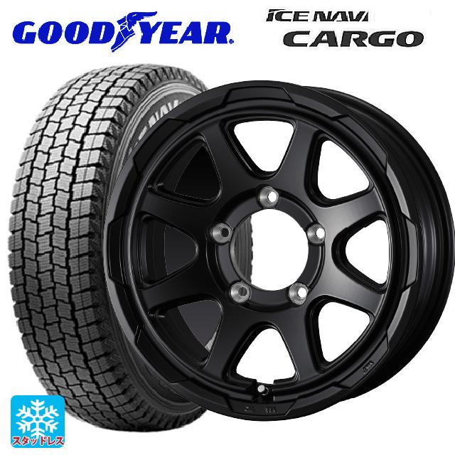 スズキ ジムニーシエラ(74系)用 195/80R15 103/101L グッドイヤー アイスナビ カーゴ ウェッズ ウェッズ アドヴェンチャー スタットベルグ # セミマットブラック 新品スタッドレスタイヤホイール 5本セット