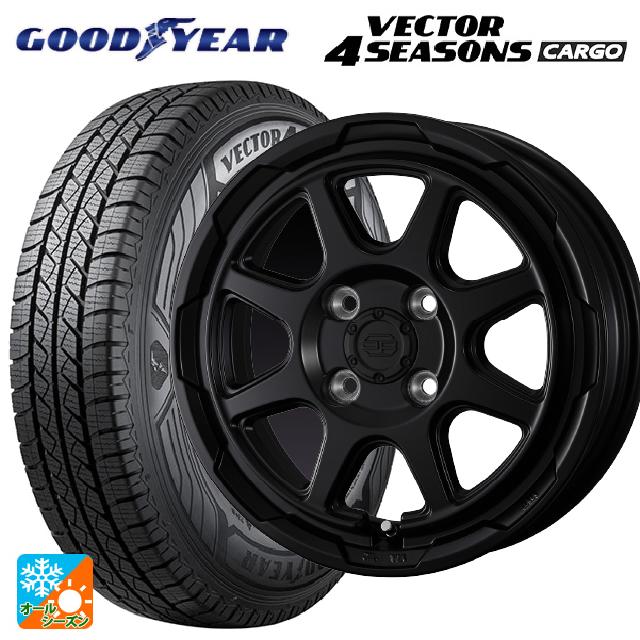 在庫有 145/80R12 80/78N グッドイヤー ベクター4シーズンズ カーゴ ウェッズ ウェッズ アドヴェンチャー スタットベルグ # セミマットブラック 12-3.5J 国産車用 オールシーズンタイヤホイール4本セット|タイヤホイール専門店コニシタイヤ