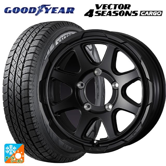 スズキ ジムニーノマド(JC74W)用 195/80R15 107/105N グッドイヤー ベクター4シーズンズ カーゴ ウェッズ ウェッズ アドヴェンチャー スタットベルグ # セミマットブラック 新品オールシーズンタイヤホイール 4本セット