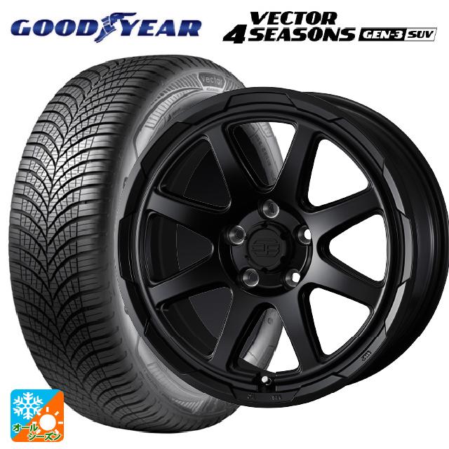 2024年製 225/65R17 106V XL グッドイヤー ベクター4シーズンズ ジェン3 SUV # ウェッズ ウェッズ アドヴェンチャー スタットベルグ # セミマットブラック 17-7J 国産車用 オールシーズンタイヤホイール4本セット