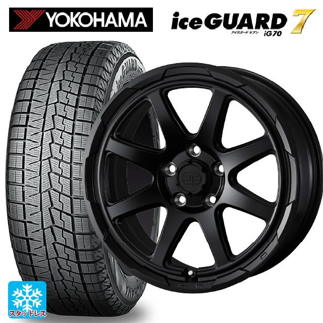 205/55R16 91Q ヨコハマ アイスガード7(IG70) # ウェッズ ウェッズ アドヴェンチャー スタットベルグ # セミマットブラック 16-7J 国産車用 スタッドレスタイヤホイール4本セット