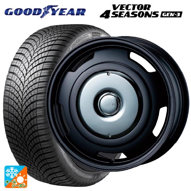 フィアット ドブロ(K9F)用 205/60R16 96V XL グッドイヤー ベクター4シーズンズ ジェン3 ティーエーエス コレクティブライン ビター マットブラック/クローム 新品オールシーズンタイヤホイール 4本セット
