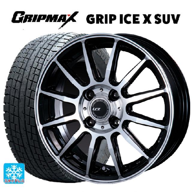 トヨタ プロボックス(160系)用 155/80R14 88/86N グリップマックス グリップアイスX SUV ブラックレター インターミラノ インターミラノ LCZ-012 ブラックポリッシュ 新品スタッドレスタイヤホイール 4本セット