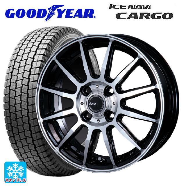トヨタ サクシード(160系)用 165/80R14 97/95N グッドイヤー アイスナビ カーゴ インターミラノ インターミラノ LCZ-012 ブラックポリッシュ 新品スタッドレスタイヤホイール 4本セット|タイヤホイール専門店コニシタイヤ