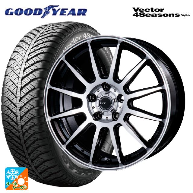 195/65R15 91H グッドイヤー ベクターフォーシーズンズ ハイブリッド インターミラノ インターミラノ LCZ-012 ブラックポリッシュ 15-6J 国産車用 オールシーズンタイヤホイール4本セット|タイヤホイール専門店コニシタイヤ