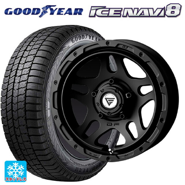 215/65R16 98Q グッドイヤー アイスナビ8 # エクシズルライン デルタフォース オーバーランダー マットブラック 16-6J 国産車用 スタッドレスタイヤホイール4本セット