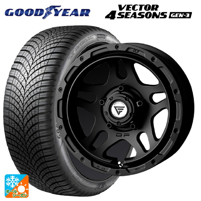 215/65R16 102V XL グッドイヤー ベクター4シーズンズ ジェン3 エクシズルライン デルタフォース オーバーランダー マットブラック 16-6J 国産車用 オールシーズンタイヤホイール4本セット|タイヤホイール専門店コニシタイヤ