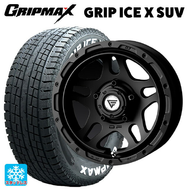 スズキ ジムニーノマド(JC74W)用 215/70R16 100Q グリップマックス グリップアイスX SUV ホワイトレター # エクシズルライン デルタフォース オーバーランダー マットブラック 新品スタッドレスタイヤホイール 4本セット