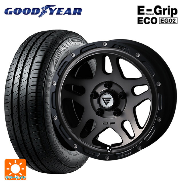 215/50R17 91V グッドイヤー エフィシェントグリップ エコ EG02 エクシズルライン デルタフォース オーバーランダー マットスモークポリッシュ 17-7J 国産車用 サマータイヤホイール4本セット