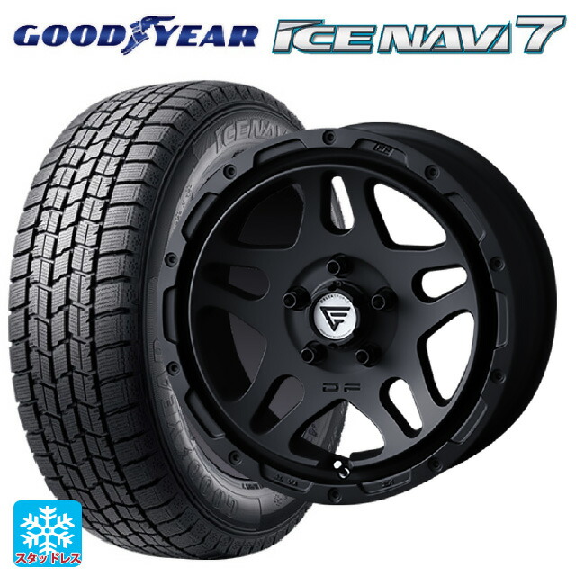 トヨタ プリウス(60系)用 2025年製 195/65R16 92Q グッドイヤー アイスナビ7(数量限定) エクシズルライン デルタフォース オーバーランダー # マットブラック 新品スタッドレスタイヤホイール 4本セット