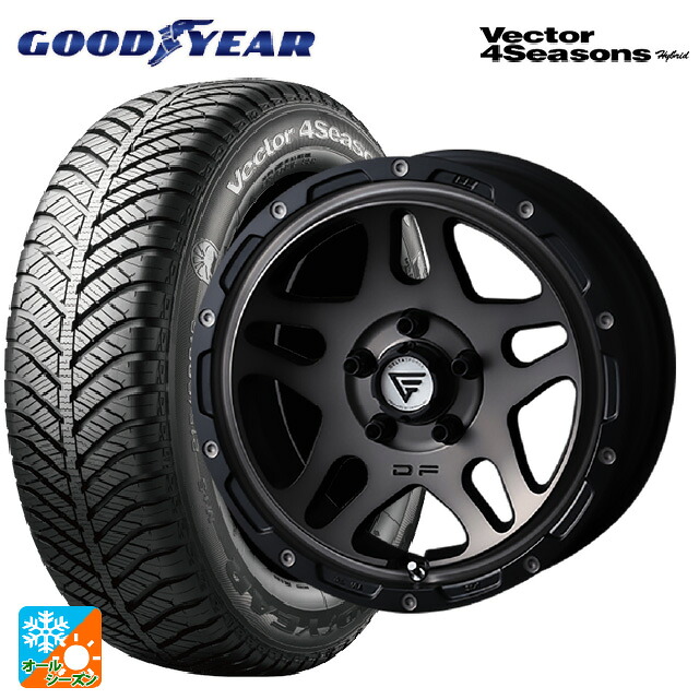 215/50R17 95H XL グッドイヤー ベクターフォーシーズンズ ハイブリッド エクシズルライン デルタフォース オーバーランダー マットスモークポリッシュ 17-7J 国産車用 オールシーズンタイヤホイール4本セット