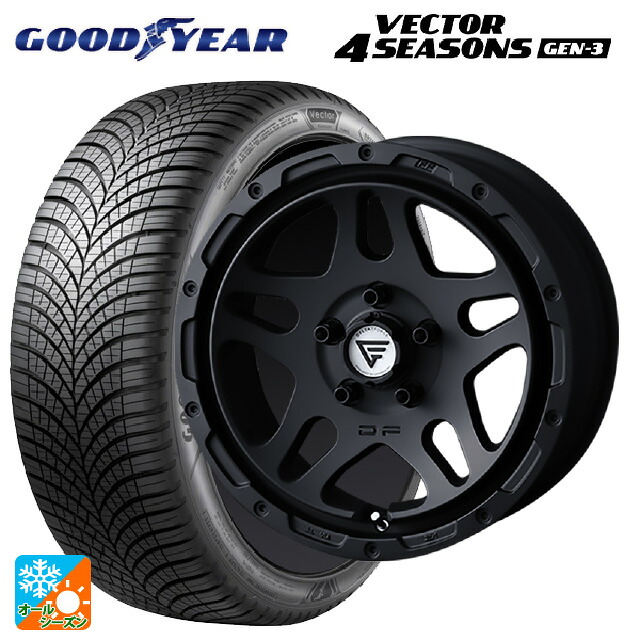 195/60R16 93V XL グッドイヤー ベクター4シーズンズ ジェン3 エクシズルライン デルタフォース オーバーランダー マットブラック 16-7J 国産車用 オールシーズンタイヤホイール4本セット