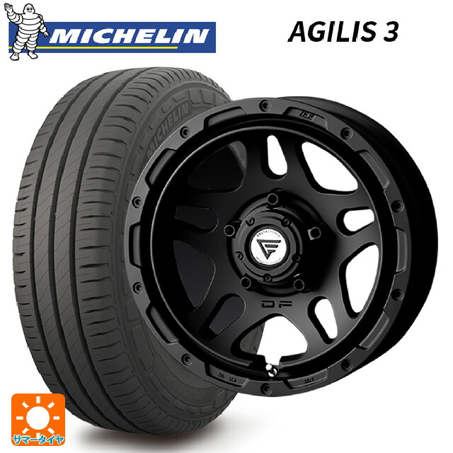 215/65R16 109/107T ミシュラン 正規品 アジリス 3 エクシズルライン デルタフォース オーバーランダー マットブラック 16-6J 国産車用 サマータイヤホイール4本セット|タイヤホイール専門店コニシタイヤ