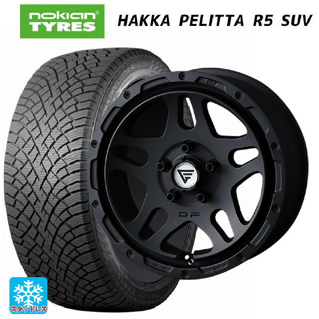 215/70R16 100R ノキアン ハッカペリッタR5 SUV エクシズルライン デルタフォース オーバーランダー マットブラック 16-7J 国産車用 スタッドレスタイヤホイール4本セット