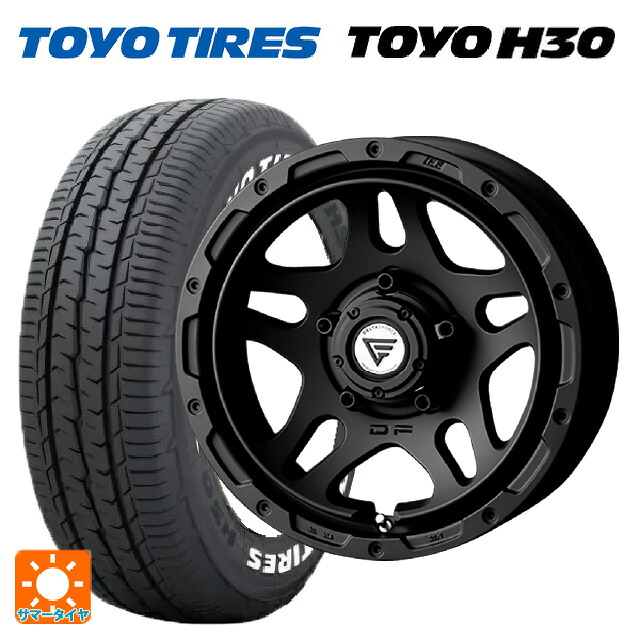 215/65R16 109/107R トーヨー H30 ホワイトレター エクシズルライン デルタフォース オーバーランダー マットブラック 16-6J 国産車用 サマータイヤホイール4本セット
