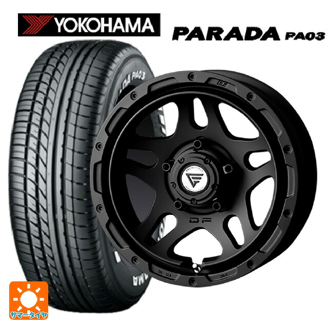215/65R16 109/107S ヨコハマ パラダ PA03 ホワイトレター エクシズルライン デルタフォース オーバーランダー マットブラック 16-6J 国産車用 サマータイヤホイール4本セット