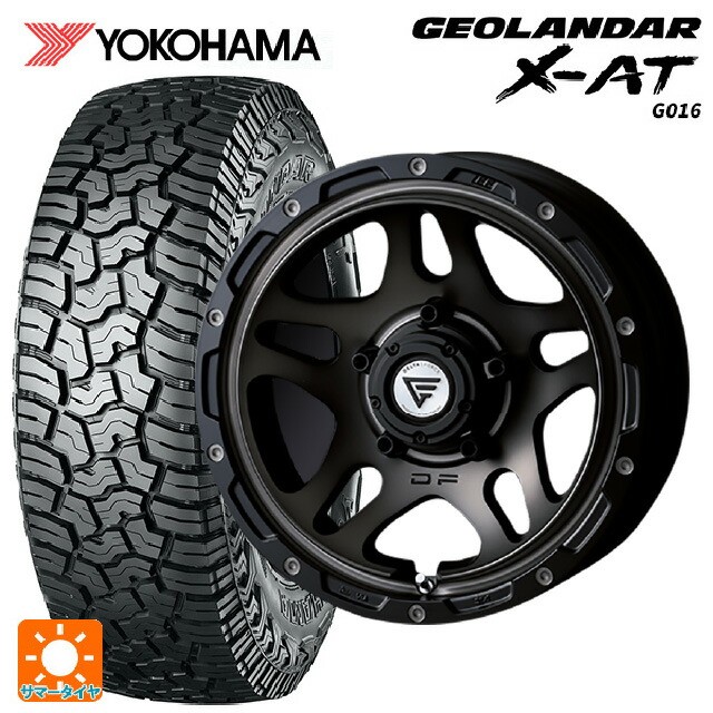 スズキ ジムニーシエラ(74系)用 235/70R16 104/101Q ヨコハマ ジオランダー X-AT G016 ブラックレター 正規品 エクシズルライン デルタフォース オーバーランダー マットスモークポリッシュ 新品サマータイヤホイール 5本セット