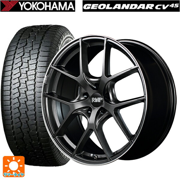 235/55R19 105V ヨコハマ ジオランダー CV G058 正規品 エムアイディー MID エクスクルーシブ 025F セミグロスガンメタ+リムエッジDC+ロゴマシニング 19-8J 国産車用 サマータイヤホイール4本セット