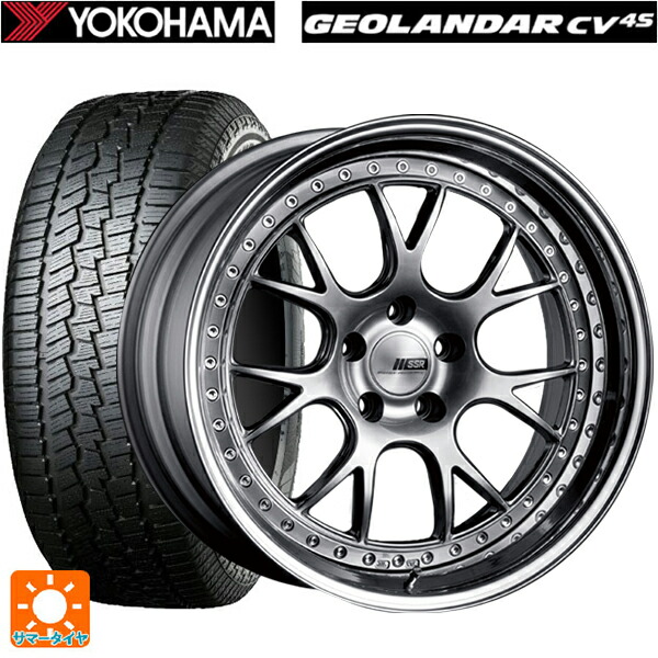 225/55R18 102V ヨコハマ ジオランダー CV G058 正規品 タナベ SSR プロフェッサー MS3 チタンシルバー 18-7J 国産車用 サマータイヤホイール4本セット