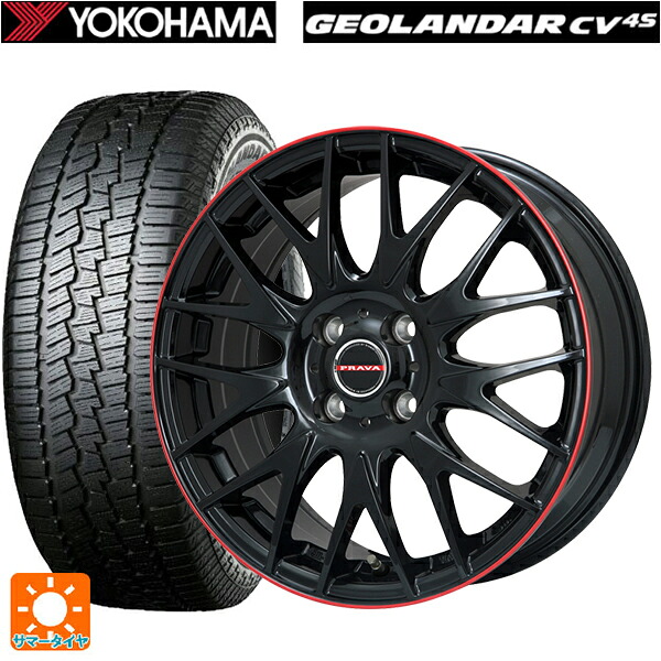 トヨタ ライズ（ガソリン車）(A200/A210)用 195/65R16 92H ヨコハマ ジオランダー CV G058 正規品 ビックウェイ レイシーン プラバ 9M Jr2 GBK/RDﾘﾑ 新品サマータイヤホイール 4本セット｜タイヤホイール専門店コニシタイヤ