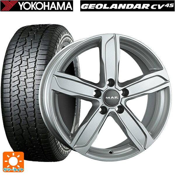 アウディ A6(F2D系)用 225/60R17 99V ヨコハマ ジオランダー CV G058 正規品 阿部商会 マック シュタッド シルバー 新品サマータイヤホイール 4本セット
