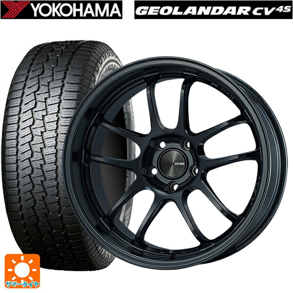 235/60R18 107V XL ヨコハマ ジオランダー CV G058 正規品 エンケイ パフォーマンスライン PF01 EVO マットブラック 18-9J 国産車用 サマータイヤホイール4本セット