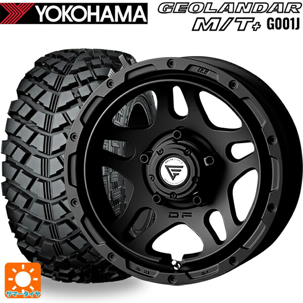 195R16 104/102Q ヨコハマ ジオランダー M/Tプラス G001J 正規品 エクシズルライン デルタフォース オーバーランダー マットブラック 16-6J 国産車用 サマータイヤホイール4本セット
