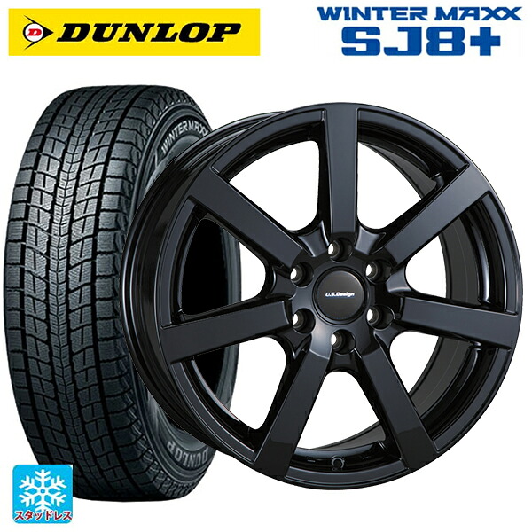 ジープ グランドチェロキー(WK)用 265/60R18 100Q ダンロップ ウィンターマックス SJ8+ 阿部商会 ユーエスデザイン キャスラー # グロスブラック 新品スタッドレスタイヤホイール 4本セット