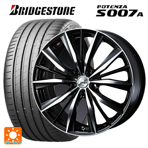 スバル WRX S4(VBH)用 255/40R18 99Y XL ブリヂストン ポテンザ S007A 正規品 ウェッズ レオニス VX # BKMC 新品サマータイヤホイール 4本セット
