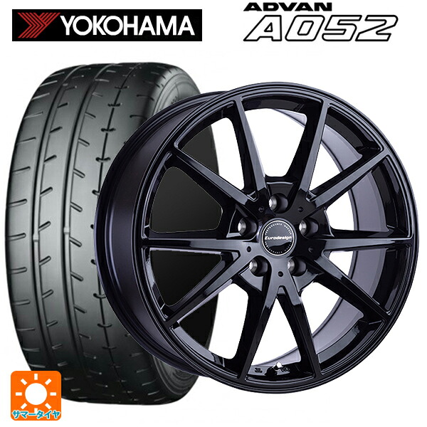 ミニ ミニコンバーチブル(F57)用 205/45R17 88W XL ヨコハマ アドバン A052 正規品 阿部商会 ユーロデザイン スウィンドン グロスブラック 新品サマータイヤホイール 4本セット