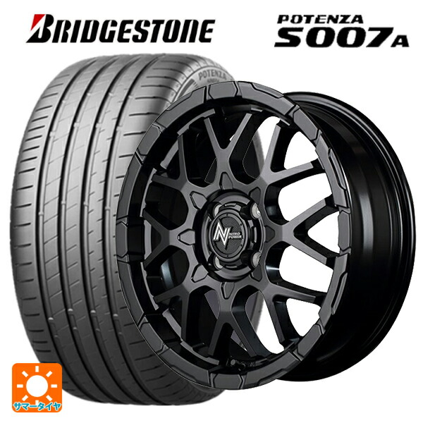 225/50R16 96W XL ブリヂストン ポテンザ S007A 正規品 エムアイディー ナイトロパワー M28バレットKC セミグロスブラック 16-6J 国産車用 サマータイヤホイール4本セット