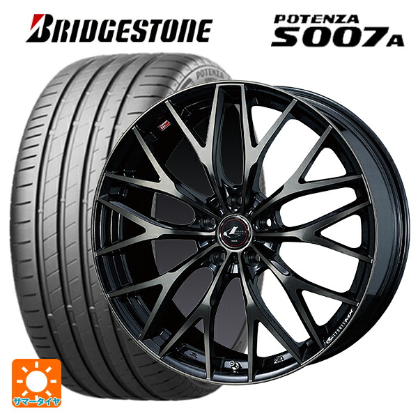 トヨタ ノア(90系)用 215/45R18 93Y XL ブリヂストン ポテンザ S007A 正規品 ウェッズ レオニス MX PBMC/TI 新品サマータイヤホイール 4本セット