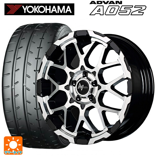 ホンダ ステップワゴン(RP6~8)用 225/40R18 92Y XL ヨコハマ アドバン A052 正規品 エムアイディー ナイトロパワー M28バレットエス ブラック/ミラーカット 新品サマータイヤホイール 4本セット