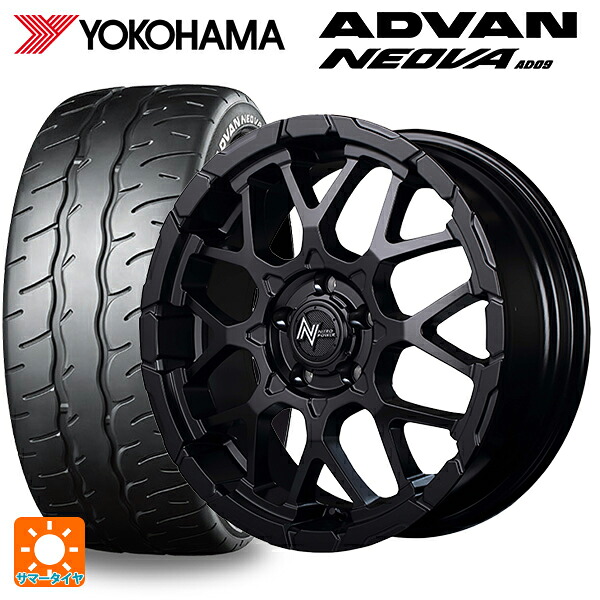 215/45R18 93W XL ヨコハマ アドバン ネオバ AD09 正規品 エムアイディー ナイトロパワー M28バレットエス（訳あり） セミグロスブラック 18-7J 国産車用 サマータイヤホイール4本セット