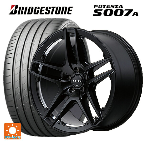 225/40R19 93Y XL ブリヂストン ポテンザ S007A 正規品 エムアイディー MTW TW025 SBK 19-7.5J 国産車用 サマータイヤホイール4本セット