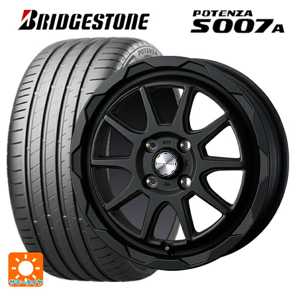 225/50R16 96W XL ブリヂストン ポテンザ S007A 正規品 ウェッズ マッドヴァンス06 フルマットブラック 16-6J 国産車用 サマータイヤホイール4本セット