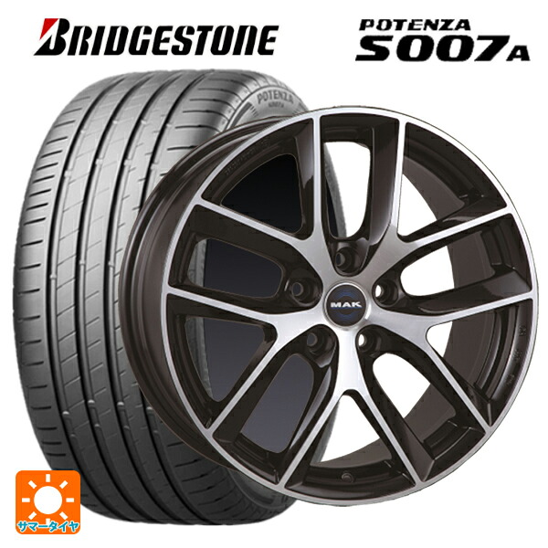 トヨタ アルファード(30系)用 245/40R20 99Y XL ブリヂストン ポテンザ S007A 正規品 阿部商会 マック ボルテージFF ブラックミラー 新品サマータイヤホイール 4本セット
