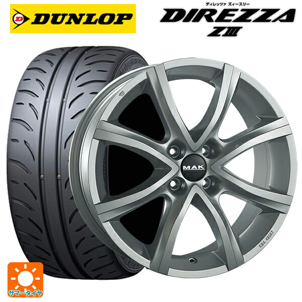 アウディ TTS(FVC系)用 245/40R18 93W ダンロップ ディレッツァZ3 阿部商会 マック マイン Mチタン 新品サマータイヤホイール 4本セット