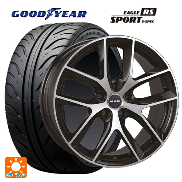 トヨタ GRカローラ(4BA-GZEA14H)用 265/35R18 93W グッドイヤー イーグル RS スポーツ S-スペック 阿部商会 マック ボルテージFF ブラックミラー 新品サマータイヤホイール 4本セット